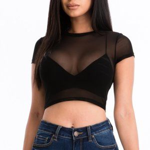 Mesh Sheer Crop Top